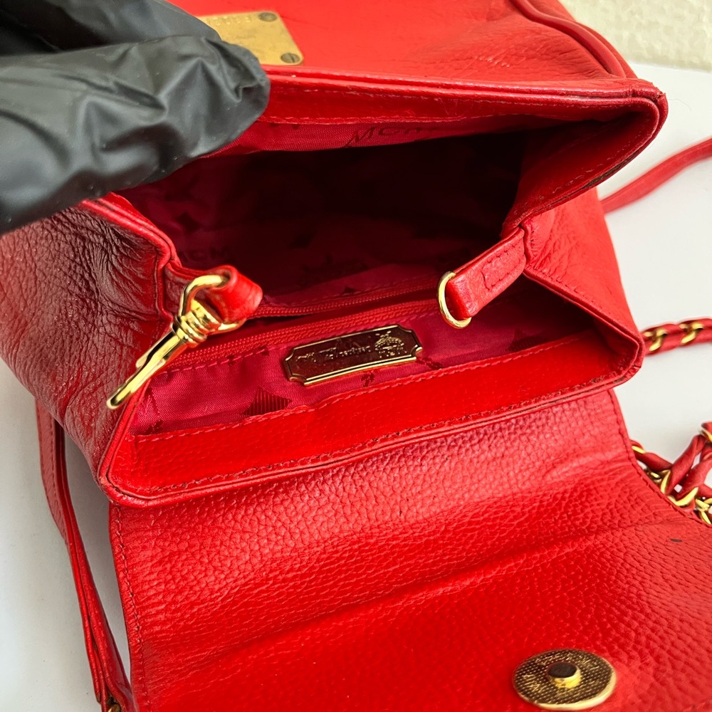 MCM Scarlet Backpack with Gold Details - Picture 10 of 12